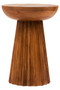 Walsa Natural Mango Wood Carved Ridge Side Table