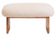 Parova Cream Linen Textured Footstool With Wood Base