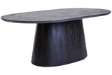 1Perdoba Mango Wood Oval Dining Table in Black Finish