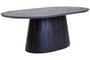 1Perdoba Mango Wood Oval Dining Table in Black Finish