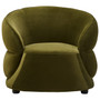 Darla Forest Green Curved Velvet Chair