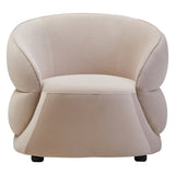 Darla Stone Velvet Curved Chair