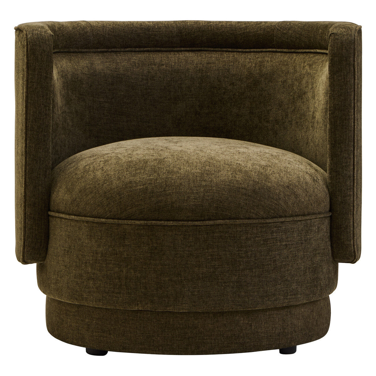 Drake Forest Green Chenille Effect Curved Chair