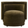 Drake Forest Green Chenille Effect Curved Chair