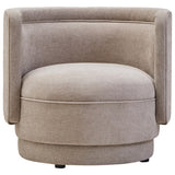 Drake Taupe Chenille Effect Curved Chair