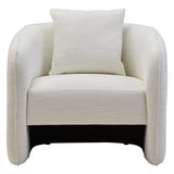 Bilani Cream Linen Effect Curved Chair