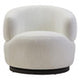Bordo Textured Cream Curved Swivel Chair