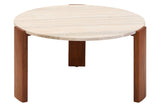 Palermo Round Travertine Top Large Coffee Table