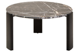 Palermo Round Black and Gold Marble Top Large Coffee Table