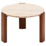 Palermo Round Travertine Top Small Coffee Table