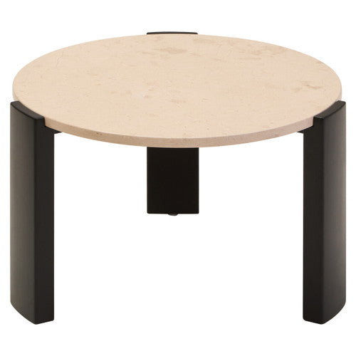 Palermo Round Cream Marble Top Small Coffee Table
