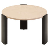 Palermo Round Cream Marble Top Small Coffee Table