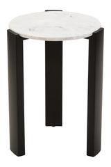 Palermo White Marble Top Round Side Table