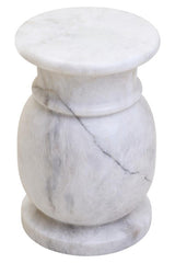 Zoro White Marble Stool and Side Table