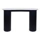 Walton Travertine Top Console Table with Black Acacia Wood Legs