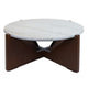 Winton Travertine Top Coffee Table With Acacia Wood Frame