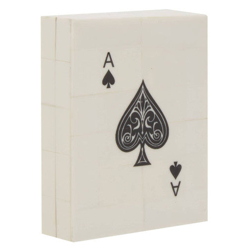 Churchill Games Cream and Black Card Box with Playing Cards
