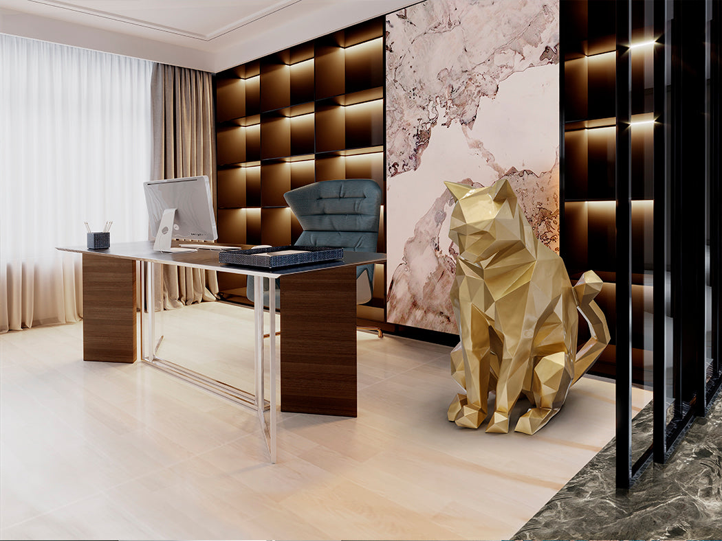 Golden Cat Sculpture of Tomorrow