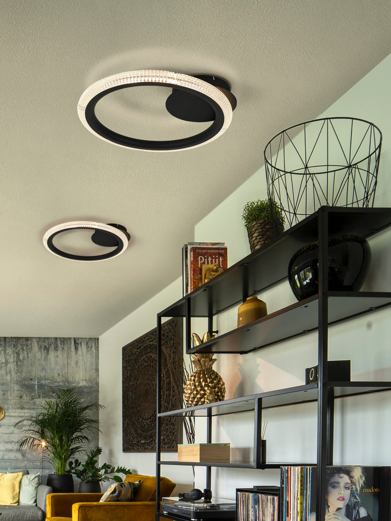 Elegant Black Single-Ring Ceiling Pendant Light