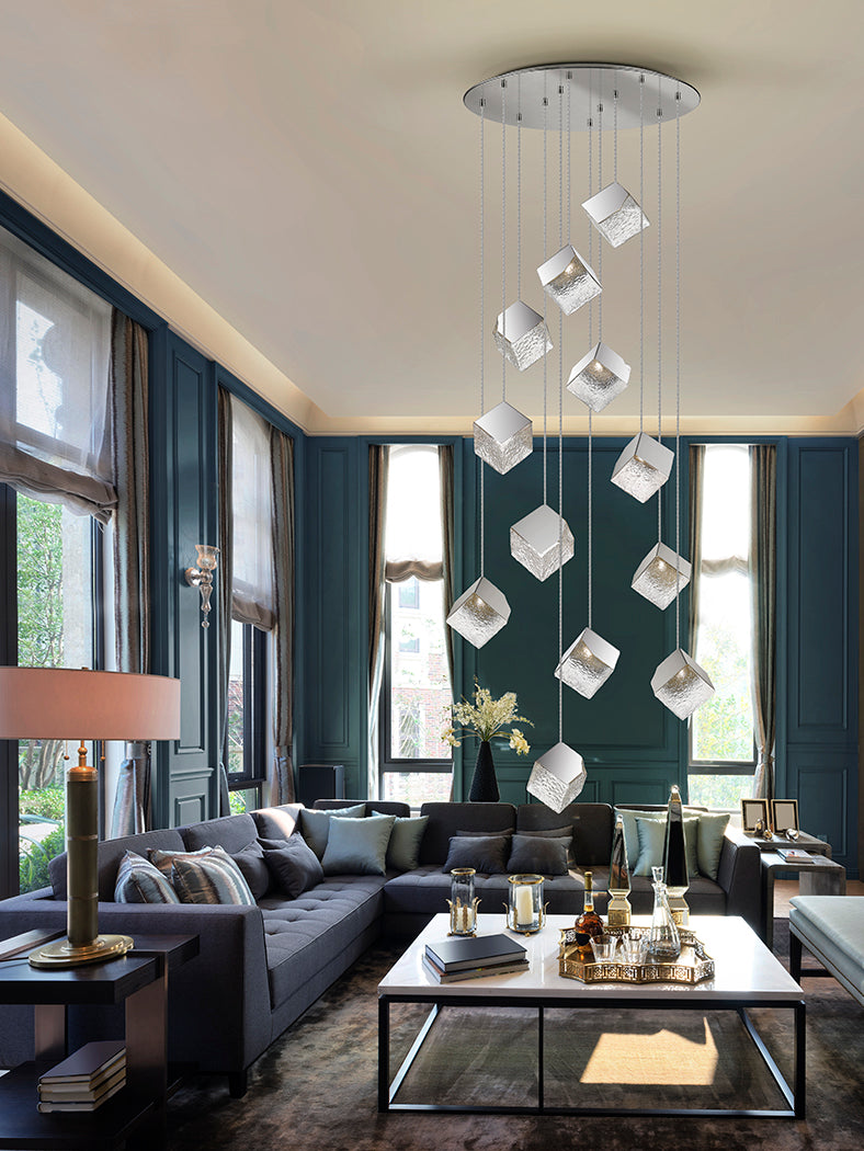 Elegant 12-Light Chrome Priscila Chandelier