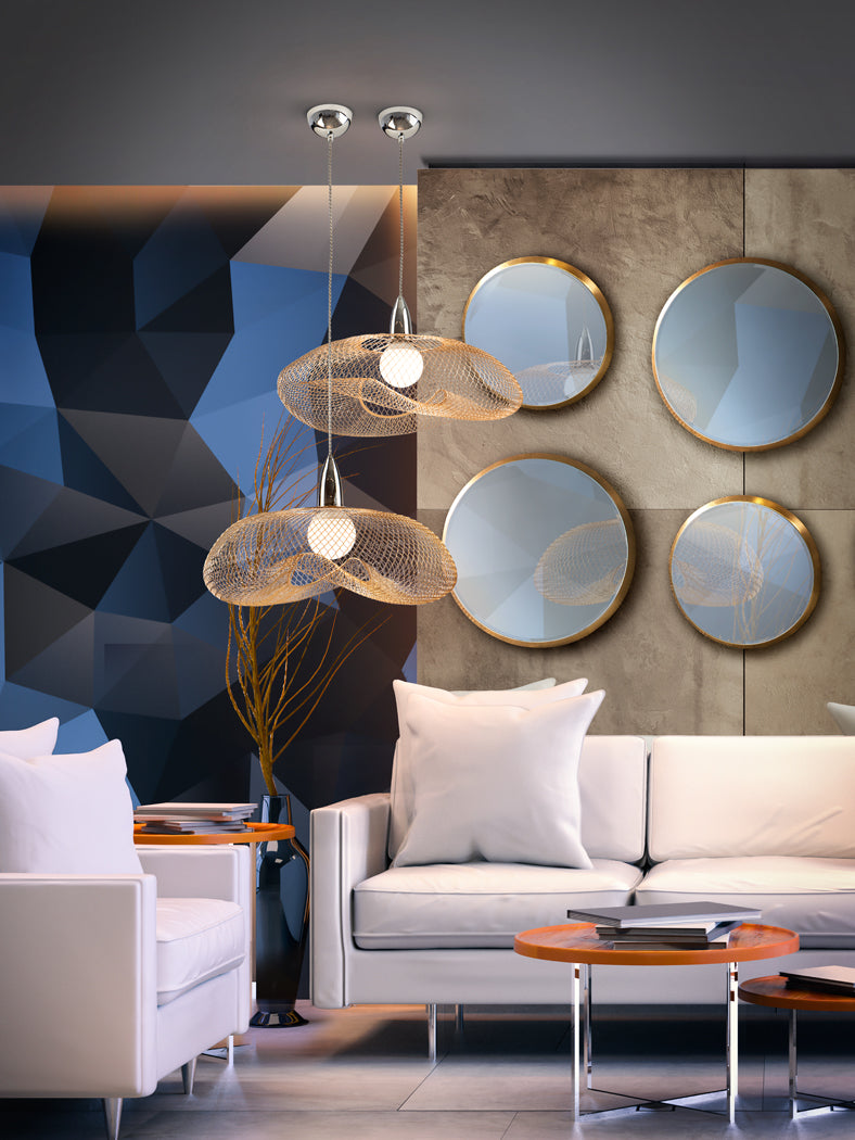 Elegant Chrome and Gold Lamp Design