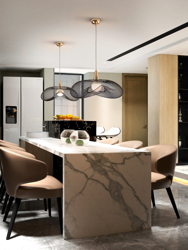 Gleaming Gold & Ebony Single Pendant Lamp