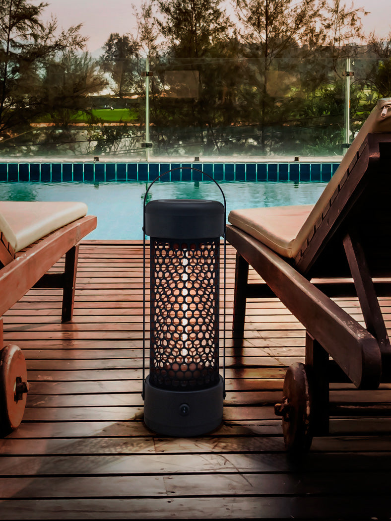 1200W Black Lantern-Style Outdoor Heater