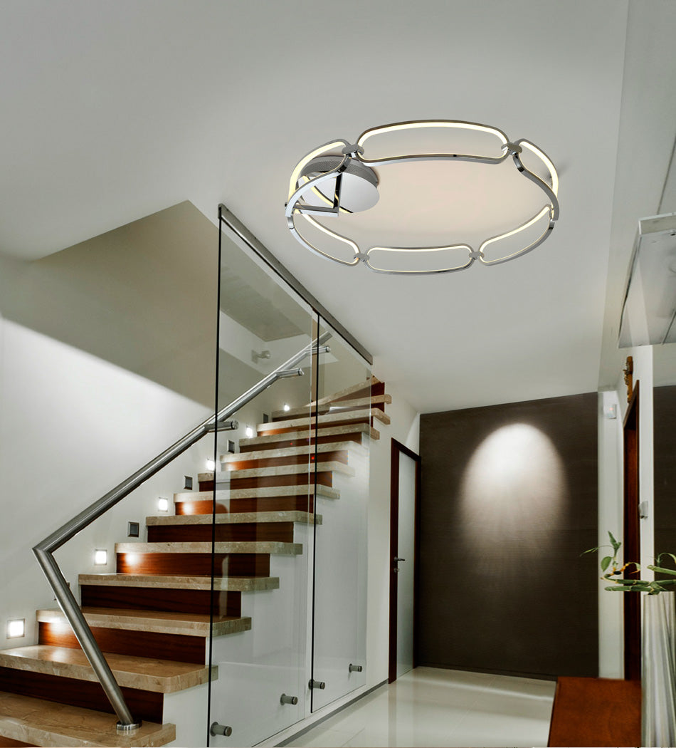 Sleek Chrome Dimmable LED Ceiling Light Ø80