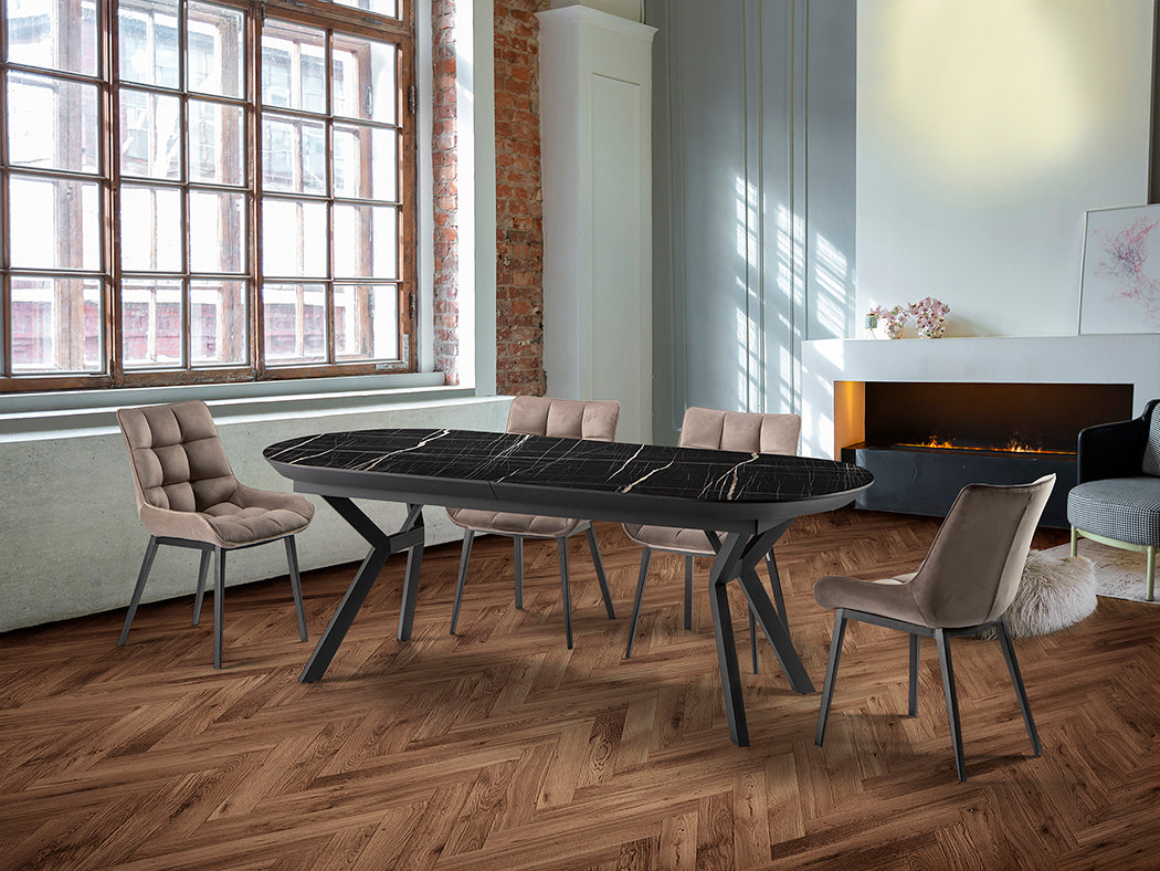 Antea Black Marble Dining Table