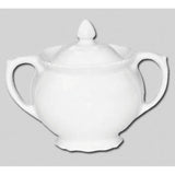 Embossed White Sugar Bowl