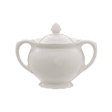 Embossed White Sugar Bowl