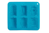 Hallie 6 Train Design Turquoise Silicone Cake Mould