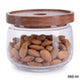Tromso Round Glass Storage Jar with Acacia Lid 560 ml