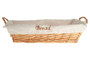 Willow Rectangular Wicker Bread Basket With Cream Inner