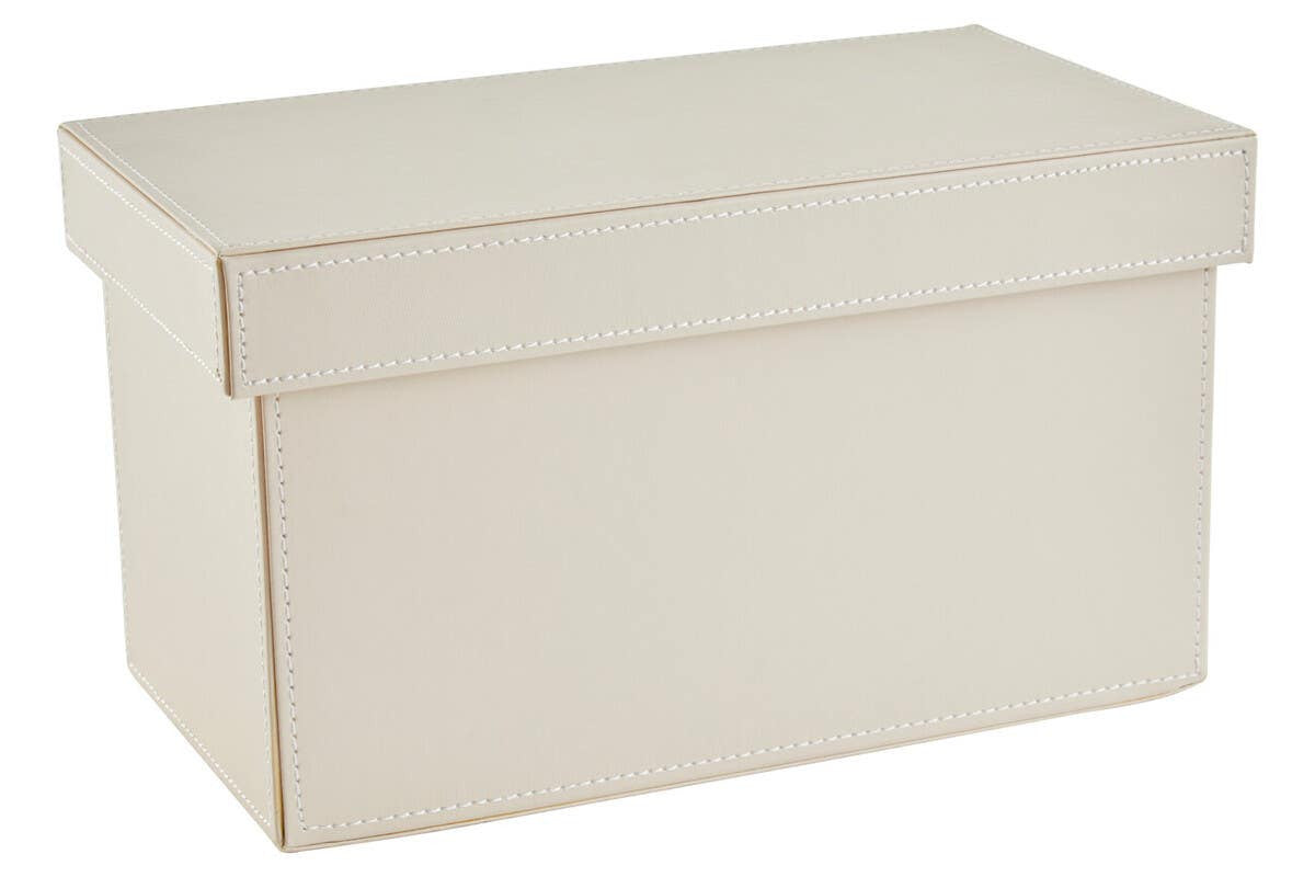 Cuir Cream Leather Effect Storage Box