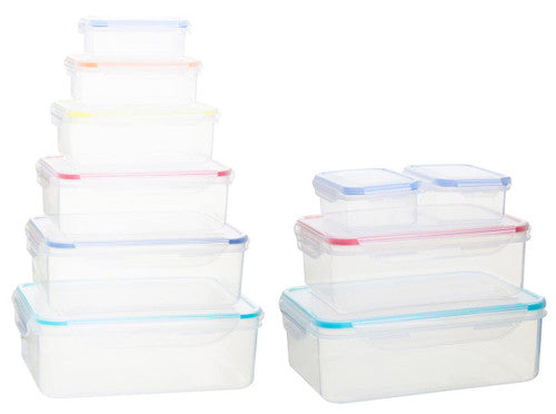 Herrela Set of 10 Food Containers with Airtight Lids 0805467 0805469