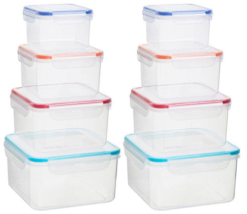 Herrela Set of 8 Airtight Lid Food Containers 0805468 x 2