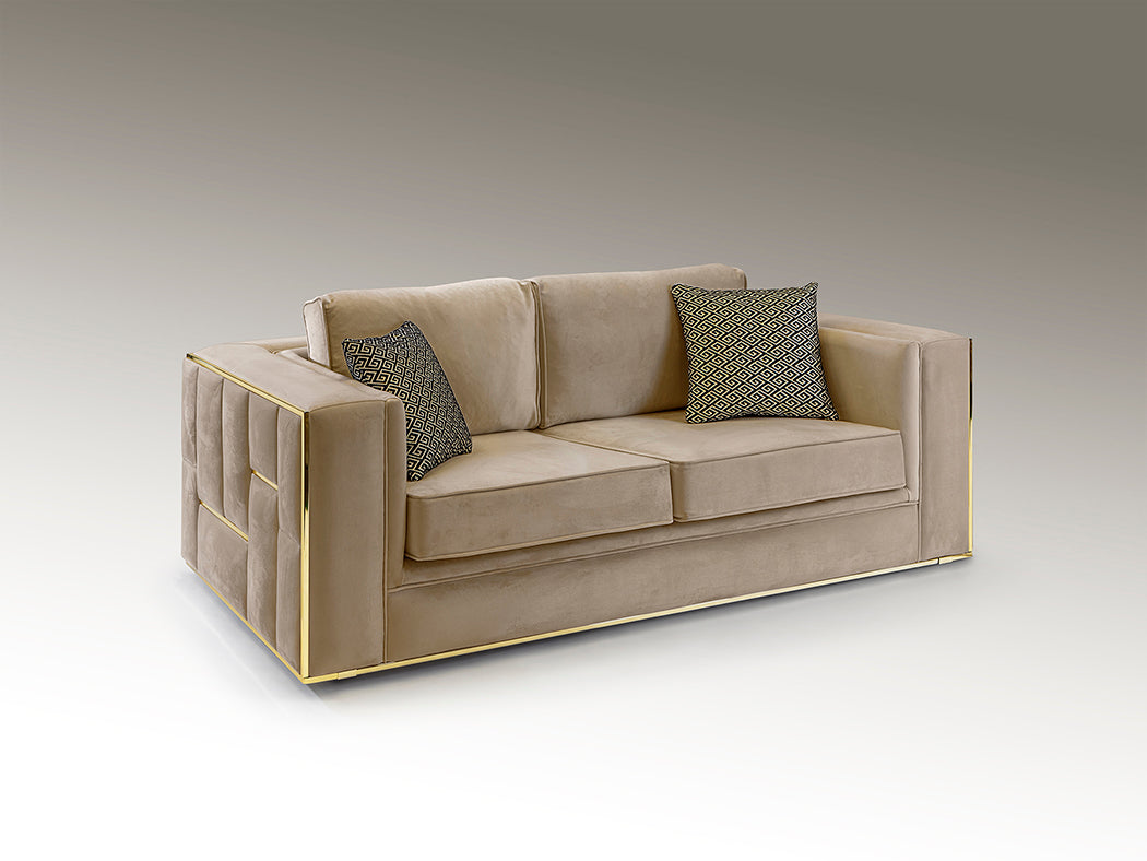 Elegant Beige-Gold Berlin Loveseat