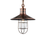 Rustic Maritime Antique Copper Fisherman's Pendant Light Fixture