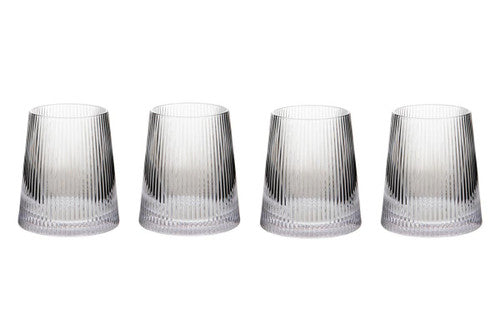 Set Of Four Ribbed Glass Tumblers 1405545