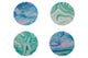 Mimo Set Of 4 Marble Wave Print Cork Coasters