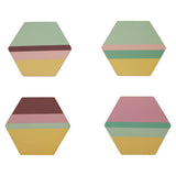 Mimo Set Of Four Miami Stripe Gold Foil Edge Coasters