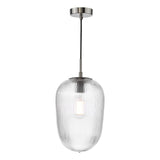 Abrielle Pendant Brushed Nickel and Ribbed Glass