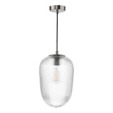 Abrielle Pendant Brushed Nickel and Ribbed Glass