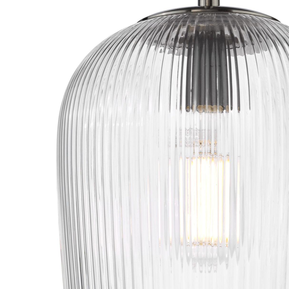 Abrielle Pendant Brushed Nickel and Ribbed Glass