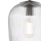 Abrielle Pendant Brushed Nickel and Ribbed Glass