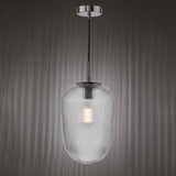 Abrielle Pendant Brushed Nickel and Ribbed Glass