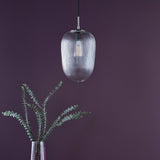 Abrielle Pendant Brushed Nickel and Ribbed Glass