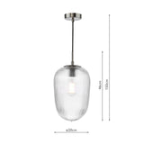 Abrielle Pendant Brushed Nickel and Ribbed Glass
