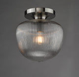 Abrielle Flush Brushed Nickel and Ribbed Glass